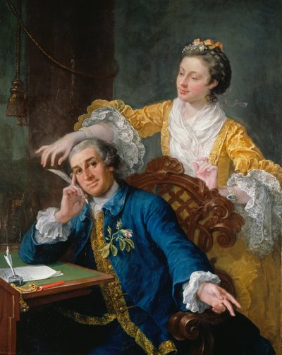 David Garrick (1717-79) avec sa femme Eva-Maria Veigel, La Violette ou Violetti (1725 - William Hogarth